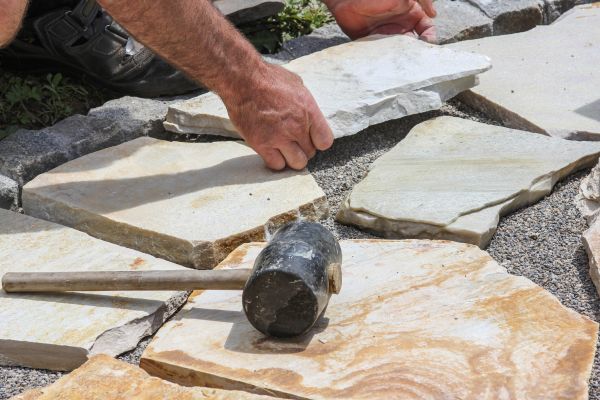 Stone Sidewalk Installation in Crystal Lake