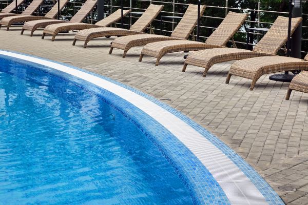 Poolside Hardscaping in Crystal Lake